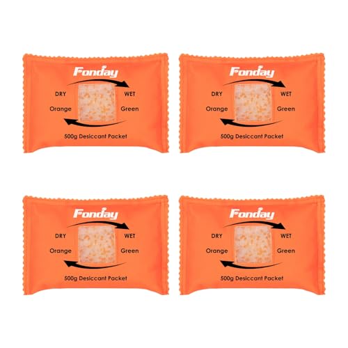 500Gram 4Packets Fonday Moisture Indicating Silica Gel Desiccant Packs