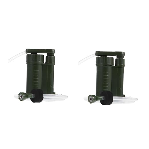 2pcs Portable Camping Water Filter Pump Lightweight Water Filtration Device for Outdoor Use Compact and Easy to Carry