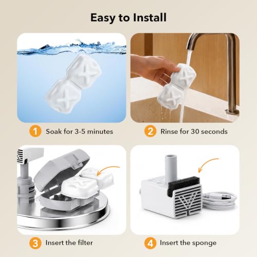 32 Piece Stainless Steel Cat Water Fountain Filter Replacement (33 Count)