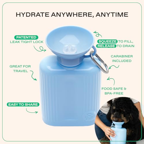 Springland 44oz Classic Portable Dog Water Bottle with Built (44 Fl Oz)