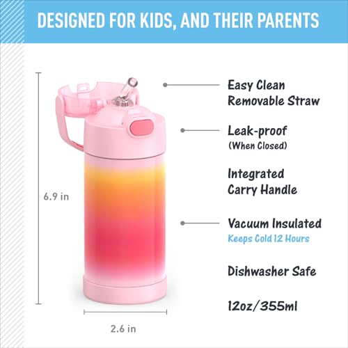 FUNTAINER Water Bottle with Straw