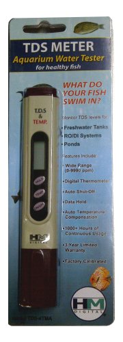 TDS 4TMA Pocket Size TDS Tester Meter for Freshwater Aquariums with Digital Thermometer