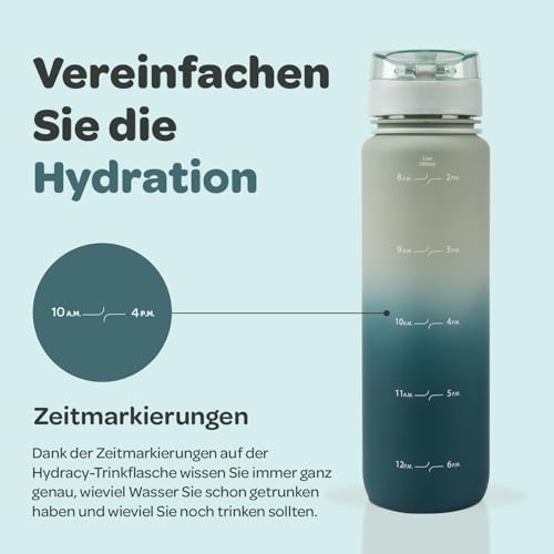 Motivational Water Bottle with Time Marker & Fruit Infuser 32 oz