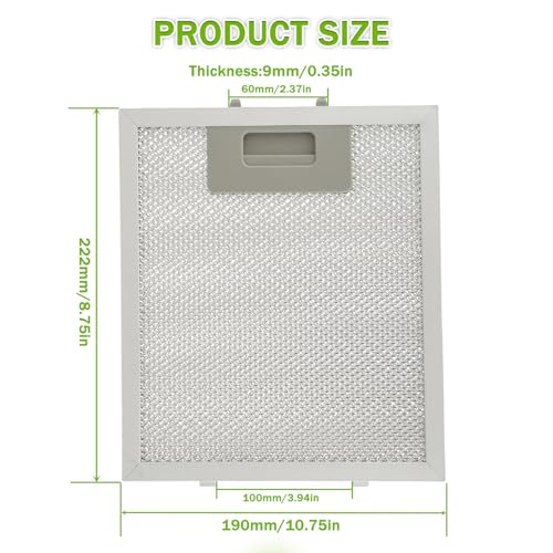 W10915369 Range Hood Filter replacement 5 Layer Aluminum Mesh Hood Grease Filter Fit for Whirlp Kitchen Exhaust Fan Jenn Air Kitchen Aid