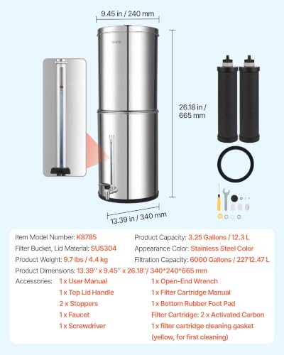 Gravity fed Water Filter System