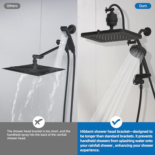 5 spray Dual Filtered Rainfall Shower Head with 10 Spray Handheld