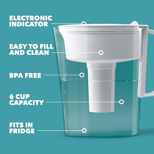 Water Filter Pitcher for Tap and Drinking Water with 1 Standard Filter