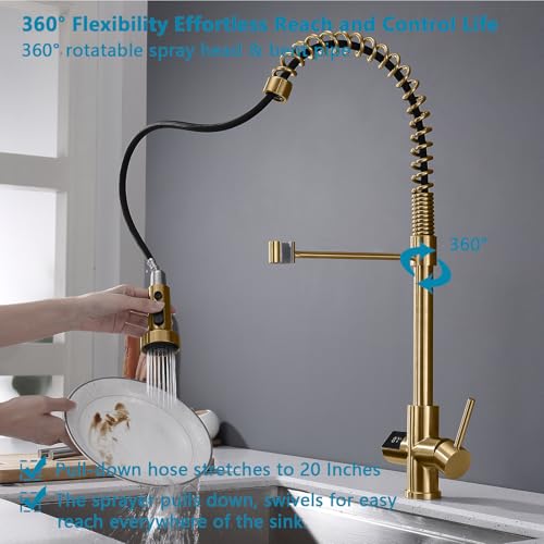 Kitchen Faucet with Temperature Digital Display