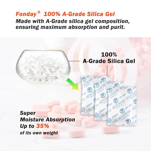 2 Gram 1000 Packets Fonday Food Grade Silica Gel Desiccant Packs (1000 Count)