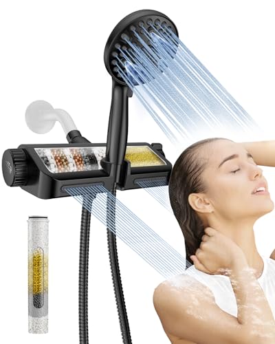 Filtered Shower Head with Handheld Combo Matte Black