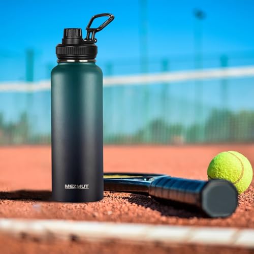 40oz Large Metal Sports Insulated Water Bottle with 2 Lids