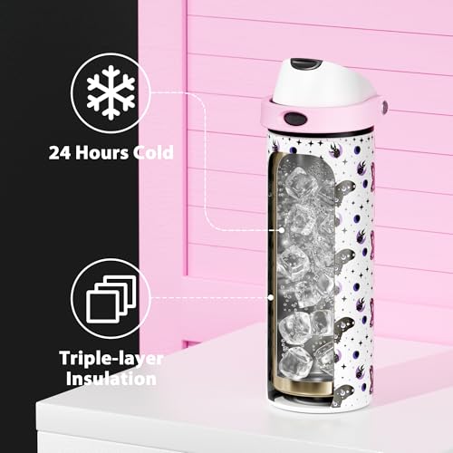 24 oz Insulated Water Bottle with Straw