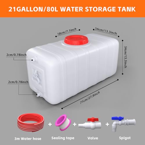 21Gallon 80L Water Storage Tank with Spigot