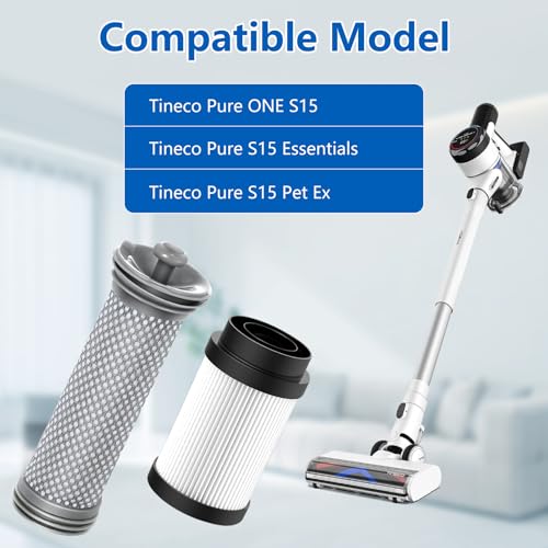 4 Pack Filter Replacement Parts for Tineco Pure ONE S15 (4 Count)