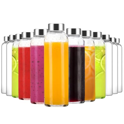 Clear Glass Bottles with Lids (24 Count)