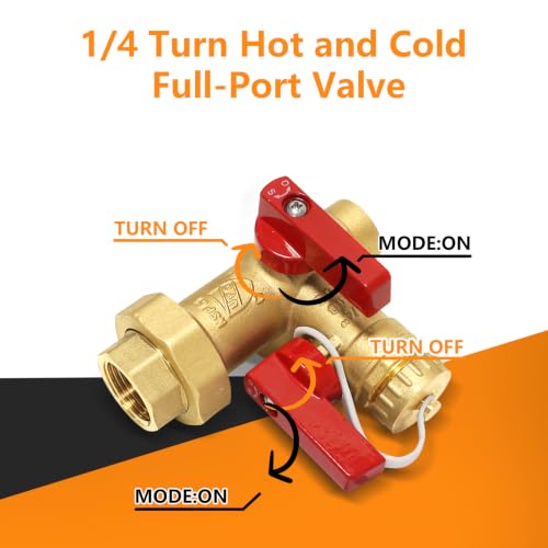 1PC HeSun 3 4" Copper IPS Isolator Tankless Water Heater Service Valve Kit