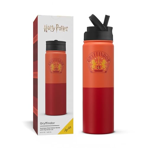 Harry Potter Gryffindor Stainless Steel Water Bottle with Flip Straw Lid