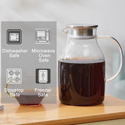 68 Oz Borosilicate Glass Pitcher with Lid