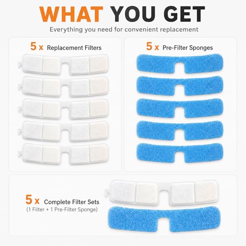 Dog Water Fountain Filter Replacement (5 Count)