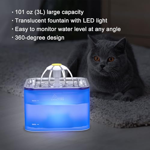 Crystal Cat Water Fountain Stainless Steel Lid