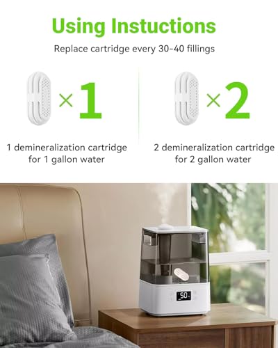 8 Pack Demineralization Cartridge Compatible with All LEVOIT Top Fill Humidifiers (8 Count)