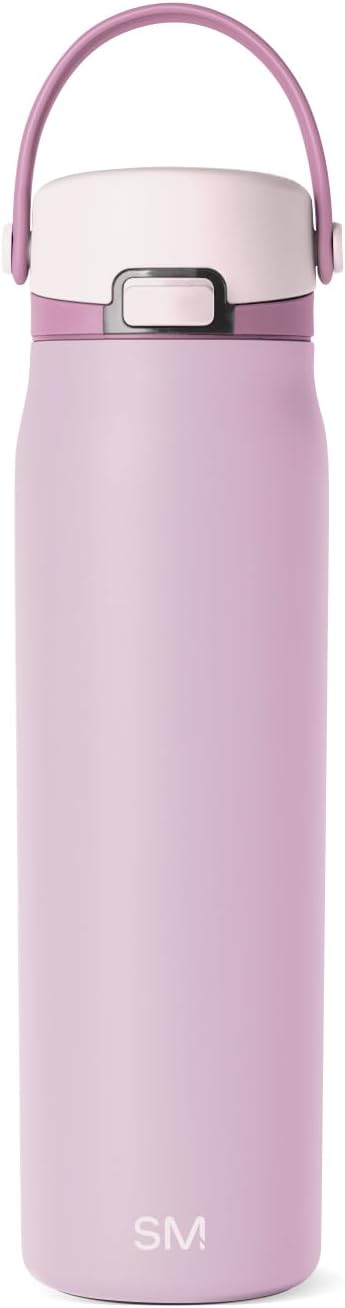 Simple Modern Mesa Sport Water Bottle with Covered Chug Lid | 30oz Cup Holder Friendly Insulated Stainless Steel Bottle for Gym, Sports and Travel | Pink Rosé