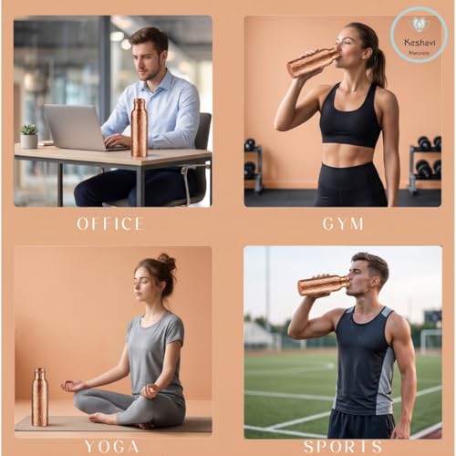 100% Copper Water Bottle 34 Oz