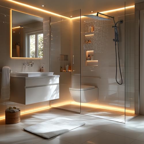 All Metal 12 Inch Rain Shower Head with Handheld Spray Combo