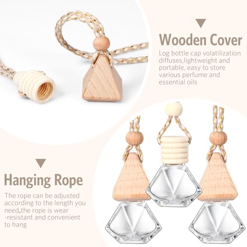100 Pcs Car Diffuser Bottles Empty Bulk with Wood Cap (100 Count)