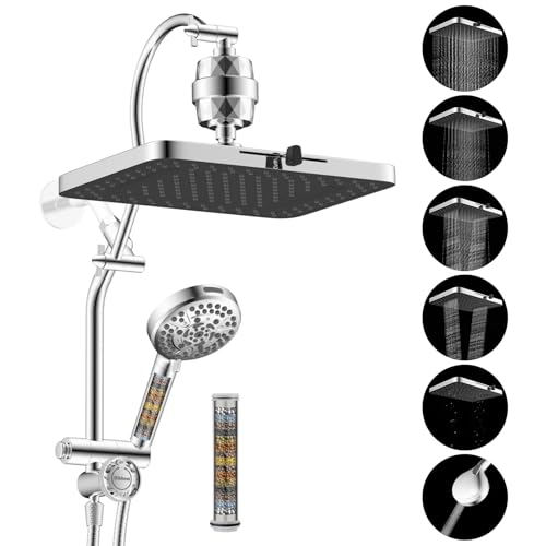 5 spray Dual Filtered Rainfall Shower Head with 10 Spray Handheld