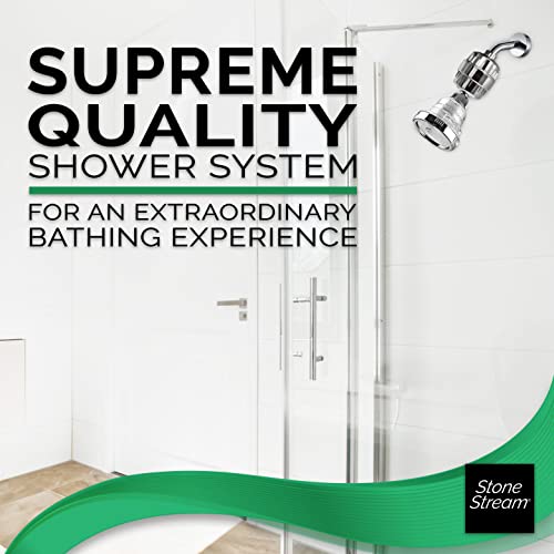 Original StoneStream Filtered Showerhead + 15 Stage Hard Water Shower Filter