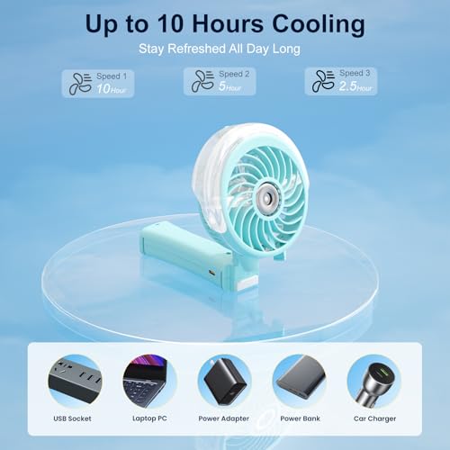 Upgraded Portable Handheld Misting Fan