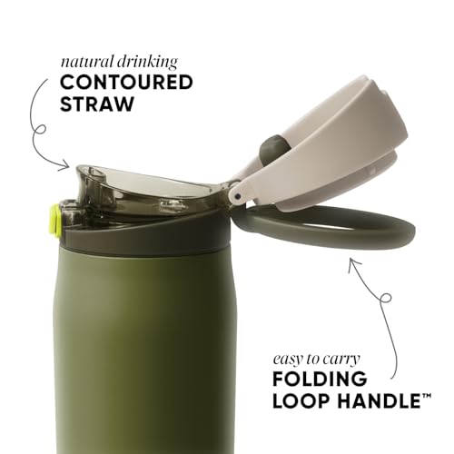 Water Bottle with Straw & Handle