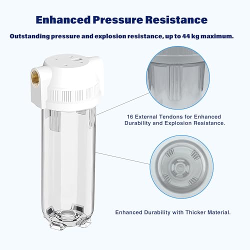 Whole House RV Water Filter Housing Clear