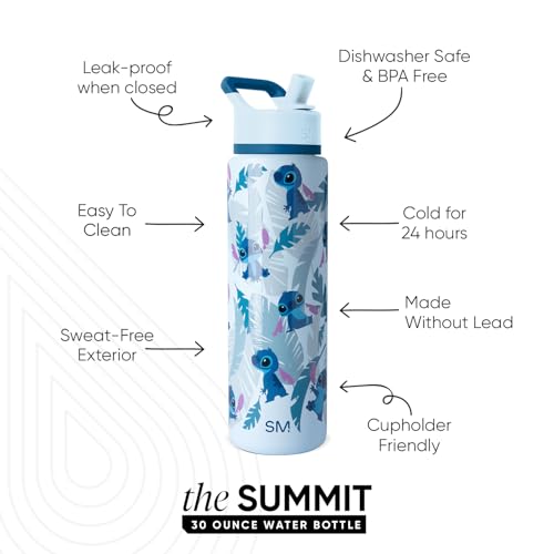 Disney Stitch Water Bottle with Straw