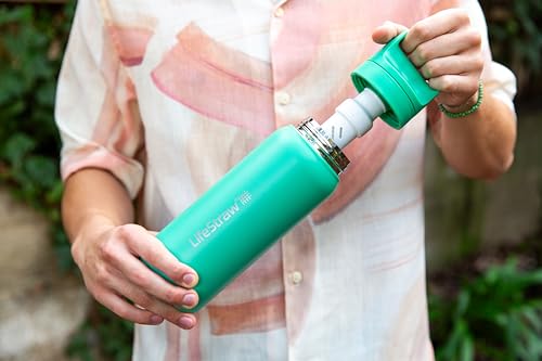 Go Series Insulated Stainless Steel Water Filter Bottle for Travel and Everyday Use Removes Bacteria
