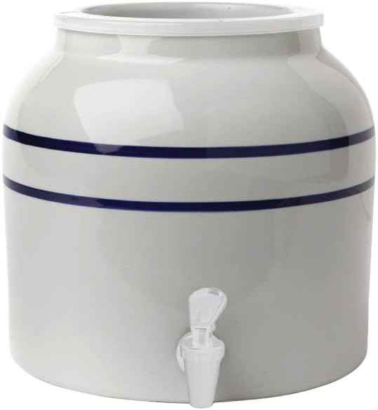 New Wave Enviro Porcelain Water Dispenser, Classic Blue Stripe