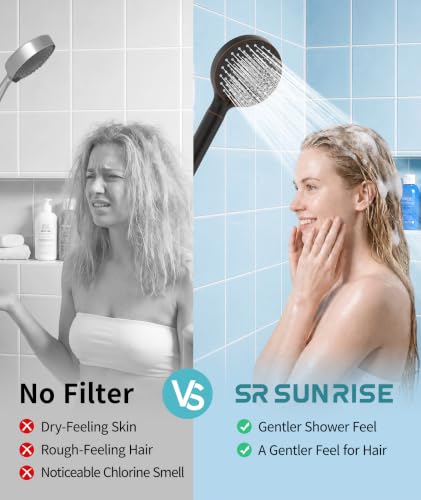 Filtered Shower Head with Handheld High Pressure 9 Spray Mode Showerhead Detachable Shower Head Water Softener Filters Beads for Hard Water Remove Chlorine 1 Filter ORB