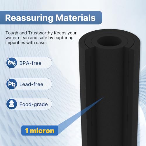 1 Micron 10" x 2.5" Whole House CTO Carbon Water Filter (3 Count)