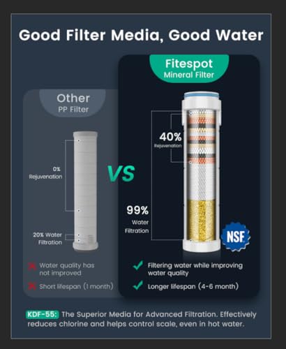 Filtered Shower Head with Handheld 4PCS Filters ShowerHead