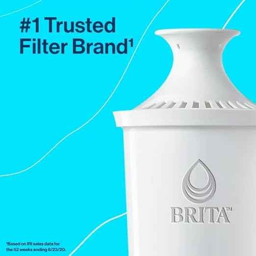 Brita Small 6 Cup Space Saver Water Filter Pitcher with 1 Standard Filter, Space Saver, Purple (Purple)