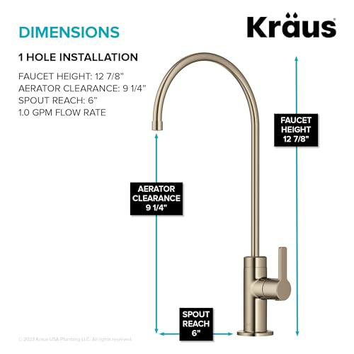 Oletto Single Handle Drinking Water Filter Faucet for or Water Filtration System in Spot