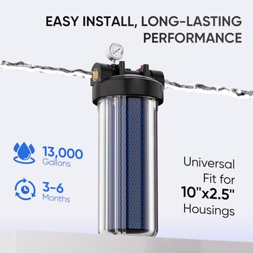 1 Micron 2.5"x10" Whole House PFAS Removal Water Filter (3 Count)