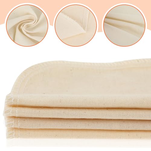 4 Pack Cotton Nut Milk Bag 8 × 6 Inches Fine Mesh Cheese Cloth Multiple Usage Reusable Food Strainer Professional Cold Brew Filter for Straining Juice Coffee Yogurt Tea (4 Count)