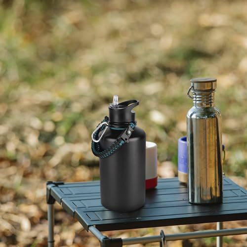 64 oz Insulated Water Bottle with Straw & Spout Lids