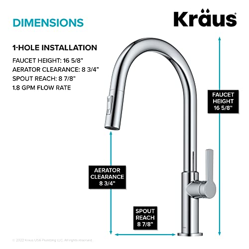 Chrome Single Handle Pull Down Kitchen Faucet KPF