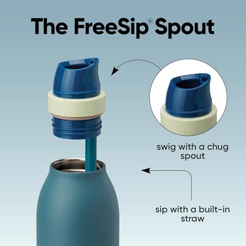 FreeSip Twist Stainless Steel Water Bottle 24 oz Denim