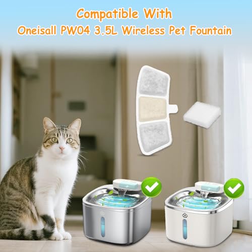 18 Pack PW04 3.5L Wireless Pet Fountain Filters for Hard Water (36 Count)