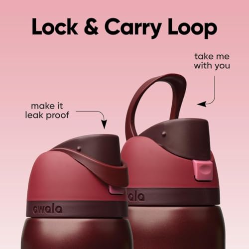 FreeSip Stainless Steel Water Bottle 32 oz Black Cherry