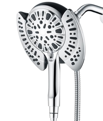 2 in 1 Shower Head with Handheld Combo High Pressure Silver 2.5 GPM